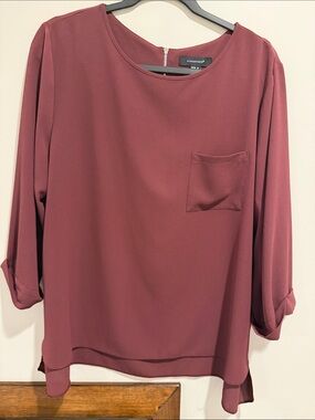 Atmosphere Women's Mauve Chest-Pocket Blouse